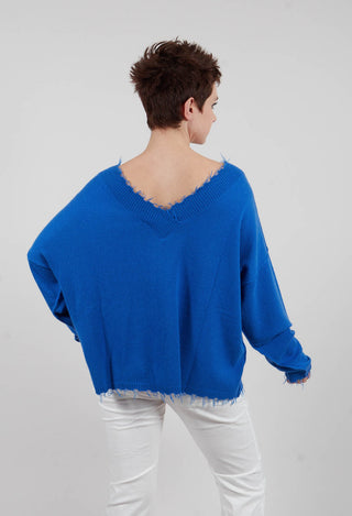 Open Neck Jumper in Electric - 1330703