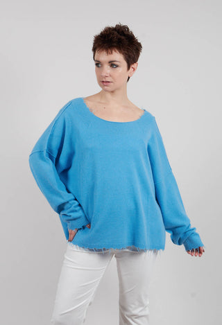 Open Neck Jumper in Ice - 1330703