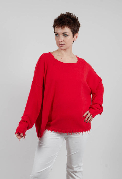 Open Neck Jumper in Ketchup - 1330703