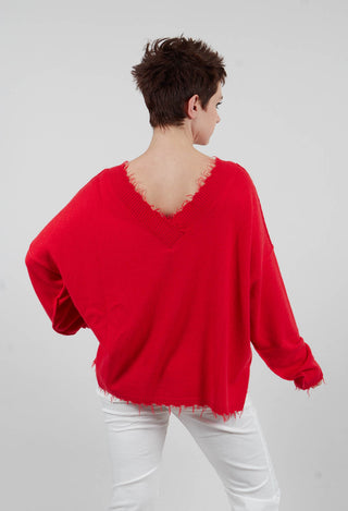 Open Neck Jumper in Ketchup - 1330703