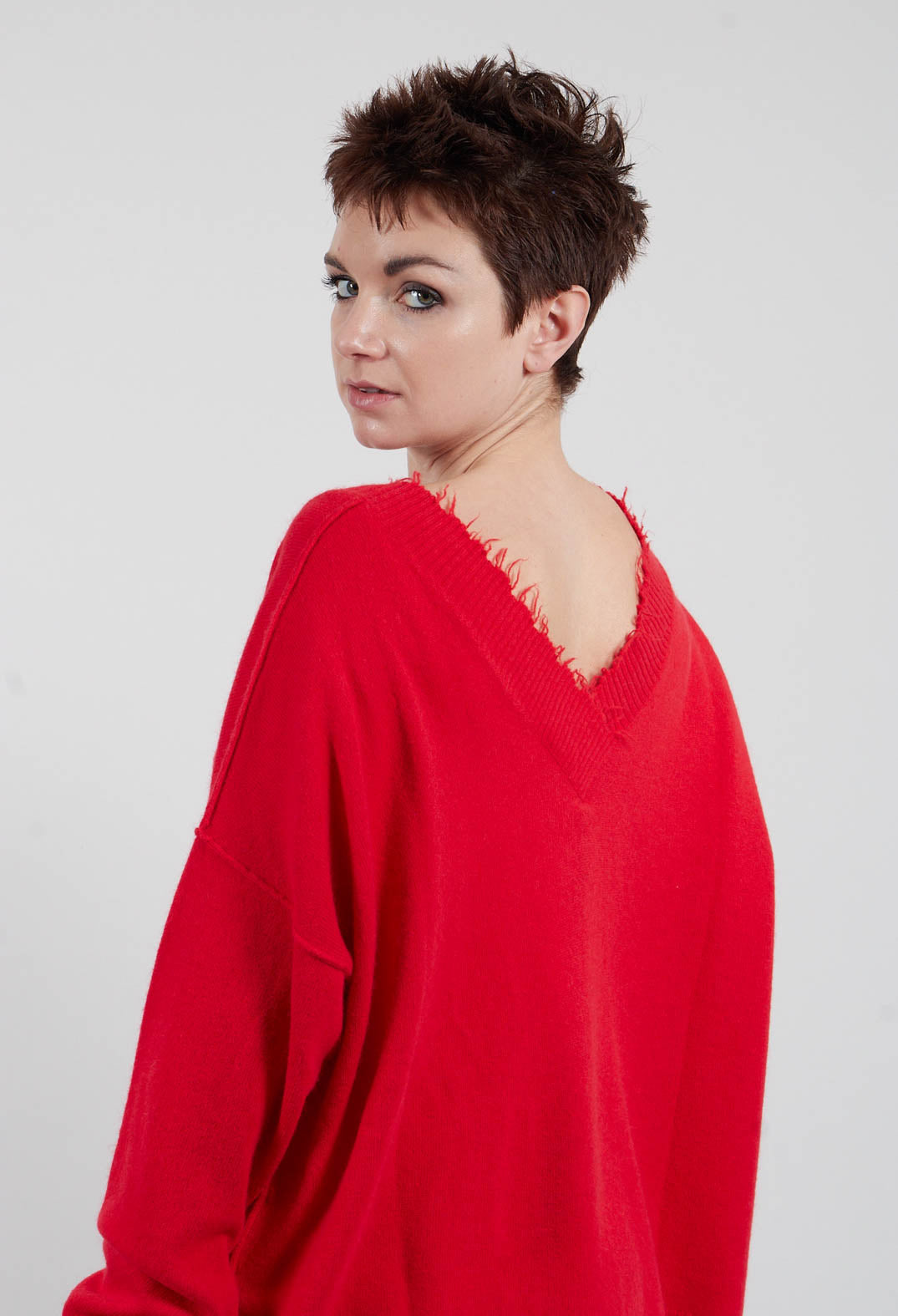 Open Neck Jumper in Ketchup - 1330703