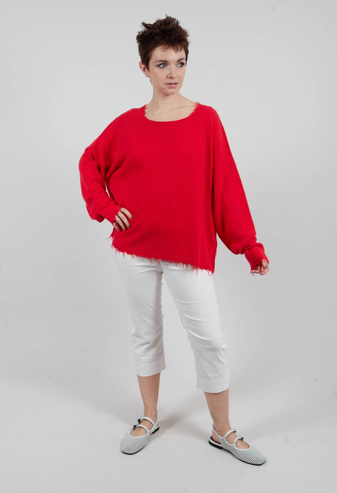 Open Neck Jumper in Ketchup - 1330703