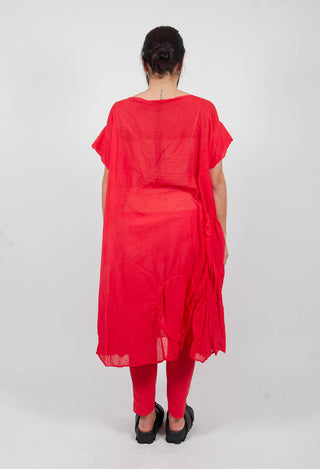 Circular Gathered Dress in Ketchup Cloud - 1350901