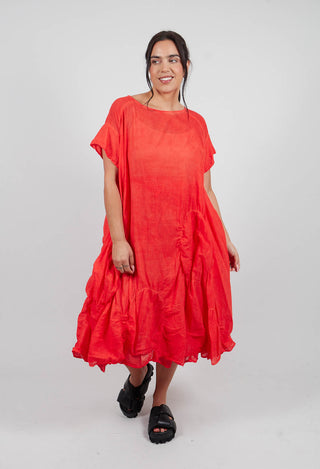 Circular Gathered Dress in Pepper Cloud - 1350901