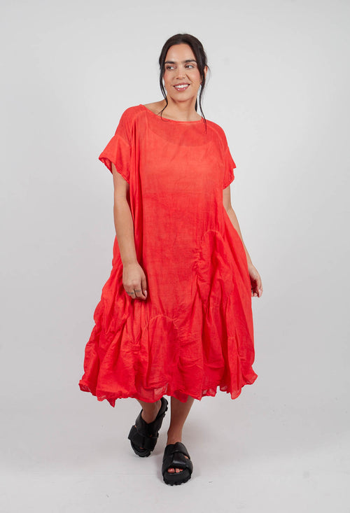 Circular Gathered Dress in Pepper Cloud - 1350901