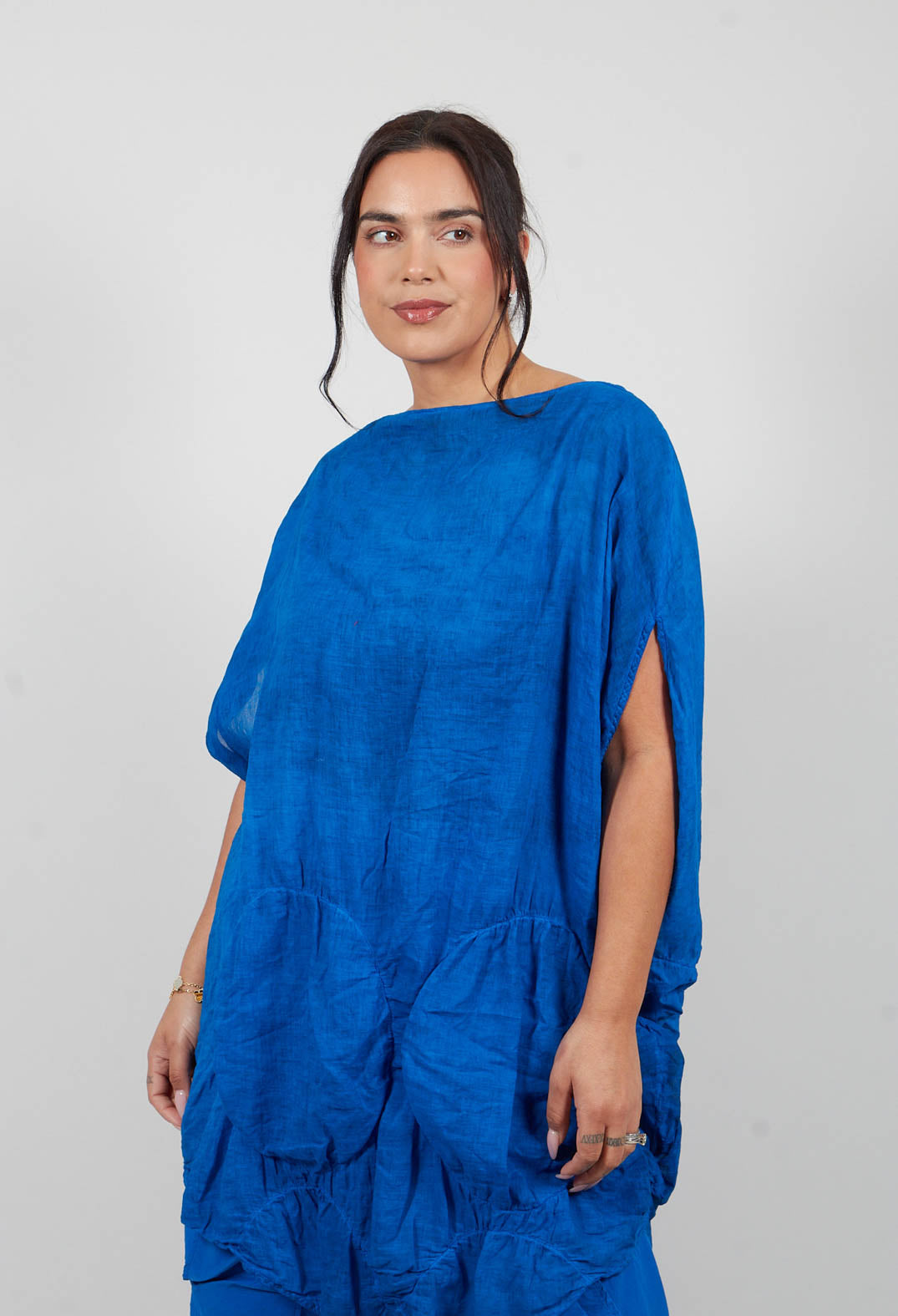 Tunic Circular Gathered Dress in Electric Cloud - 1350902
