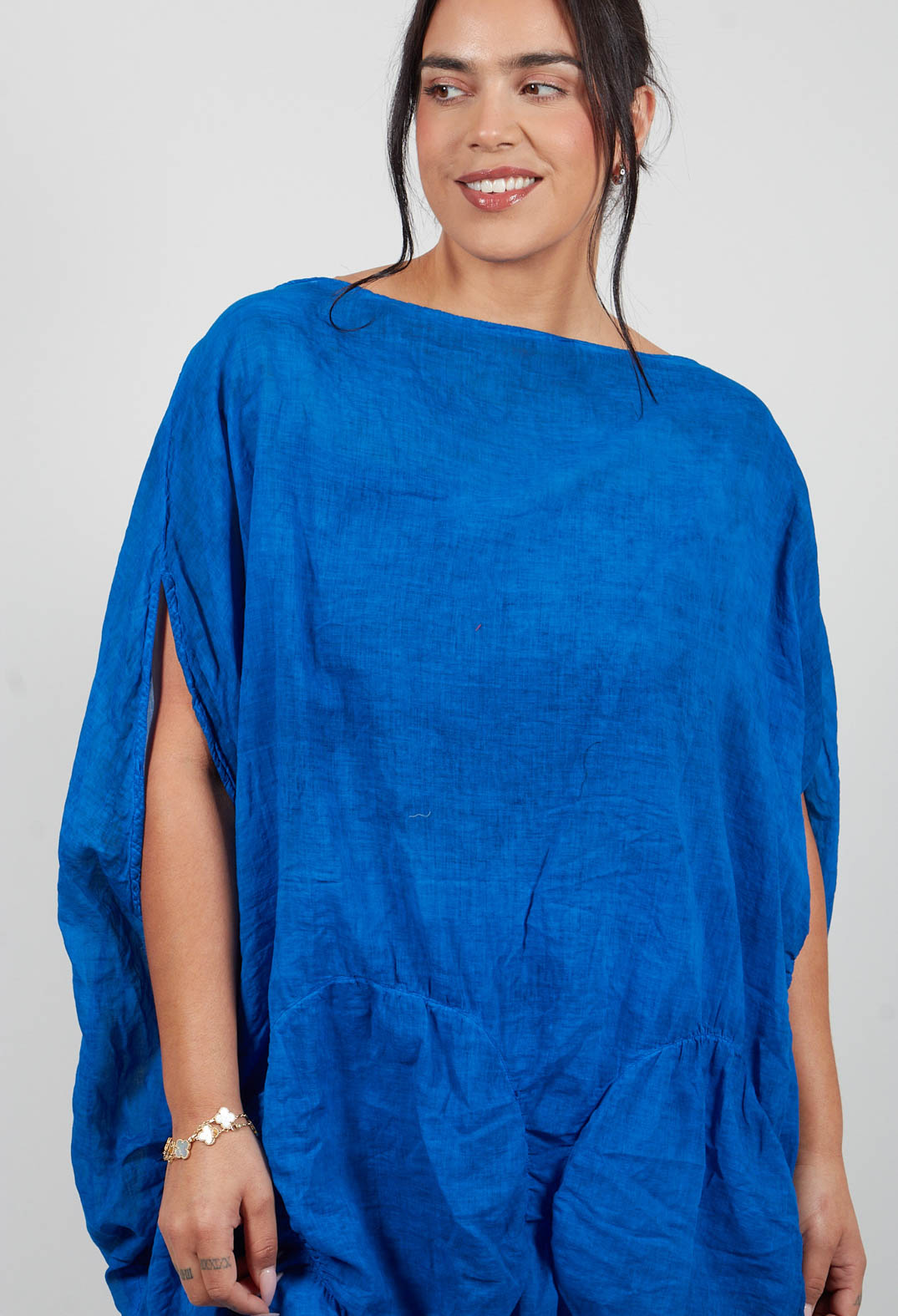 Tunic Circular Gathered Dress in Electric Cloud - 1350902