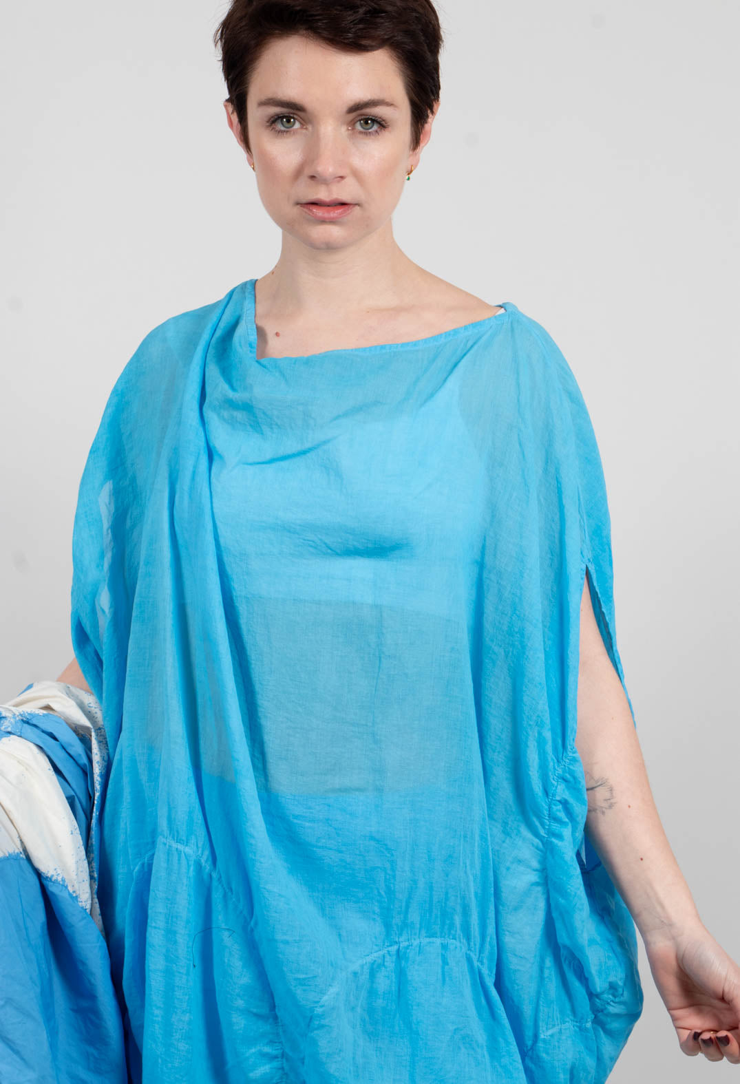 Tunic Circular Gathered Dress in Ice Cloud - 1350902
