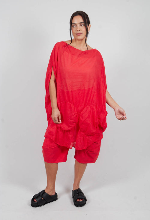 Tunic Circular Gathered Dress in Ketchup Cloud - 1350902