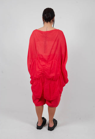 Tunic Circular Gathered Dress in Ketchup Cloud - 1350902