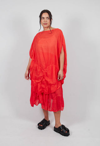 Tunic Circular Gathered Dress in Pepper Cloud - 1350902
