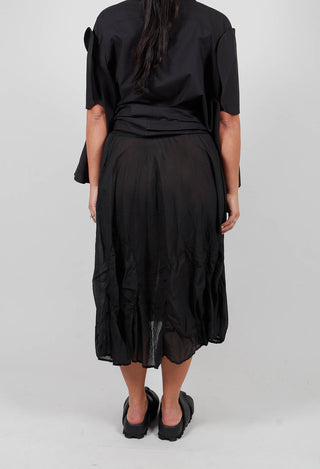 Circular Gathered Skirt in Black 1350303
