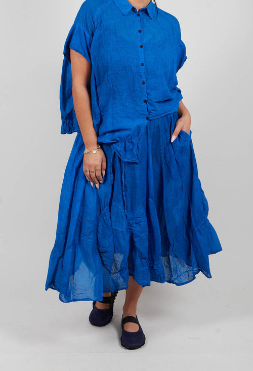 Circular Gathered Skirt in Electric Cloud - 1350303