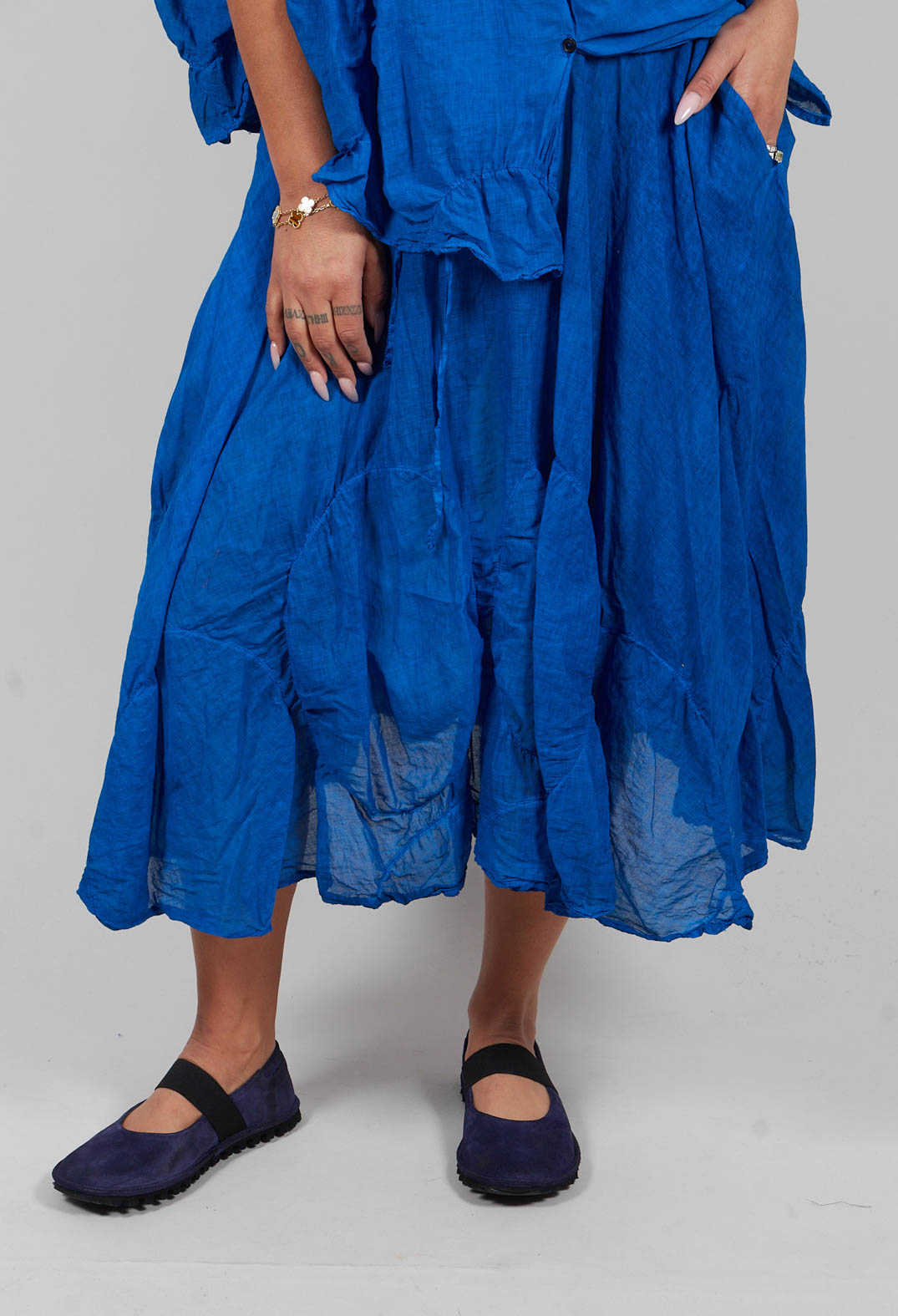 Circular Gathered Skirt in Electric Cloud - 1350303