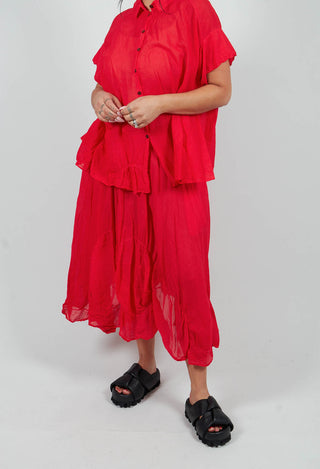 Circular Gathered Skirt in Ketchup Cloud - 1350303