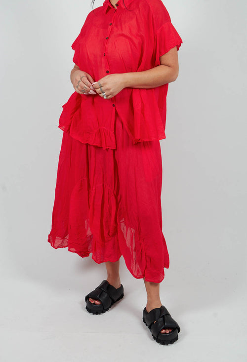 Circular Gathered Skirt in Ketchup Cloud - 1350303