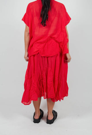 Circular Gathered Skirt in Ketchup Cloud - 1350303