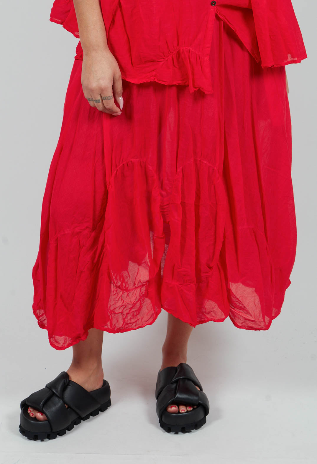 Circular Gathered Skirt in Ketchup Cloud - 1350303