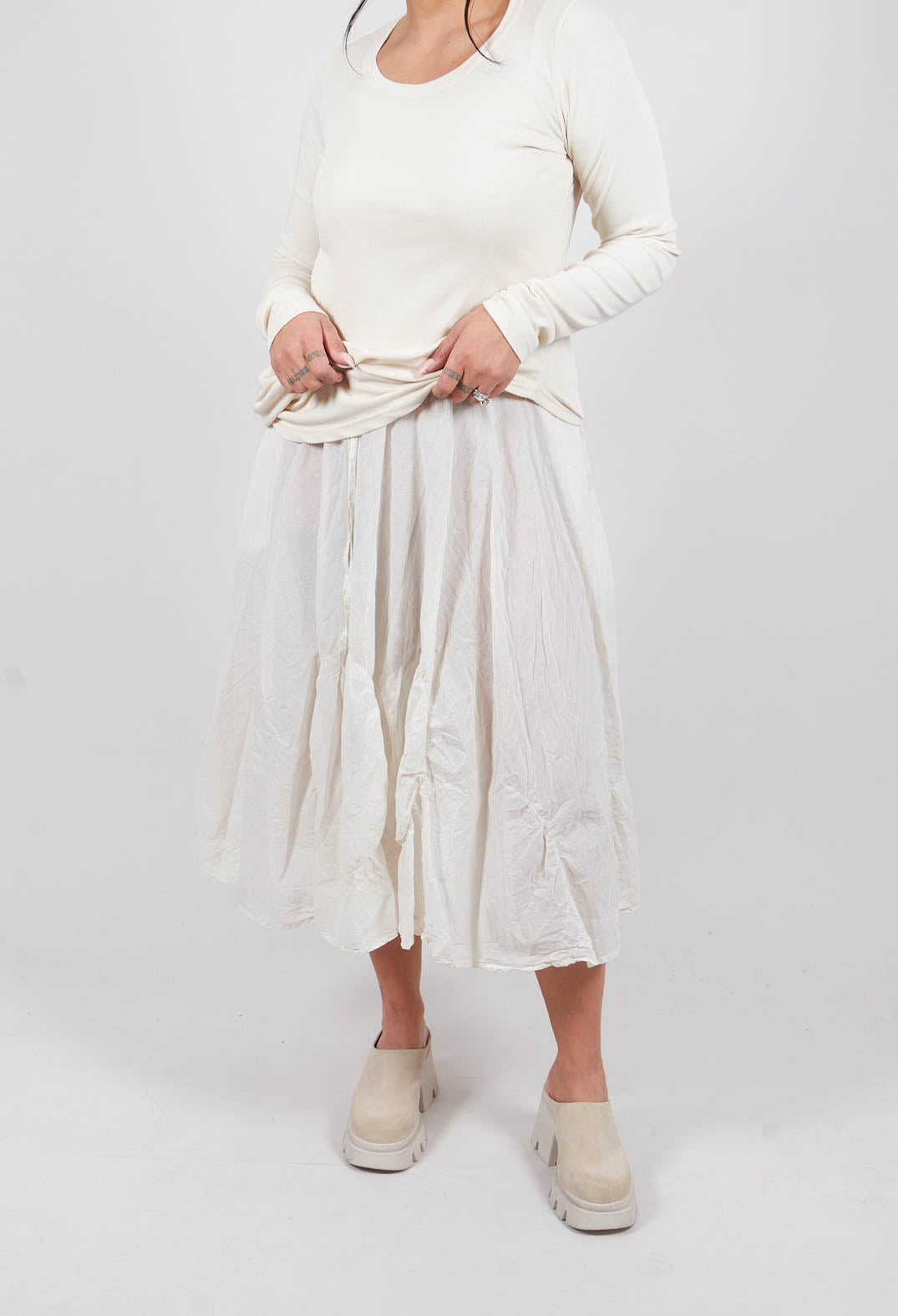Circular Gathered Skirt in Marshmallow - 1350303