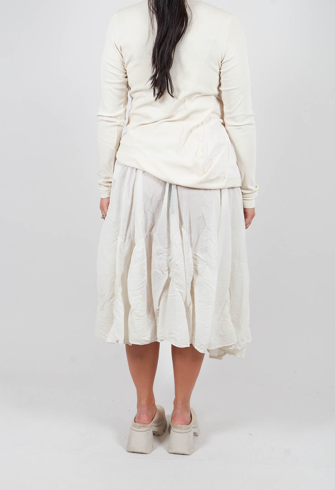 Circular Gathered Skirt in Marshmallow - 1350303