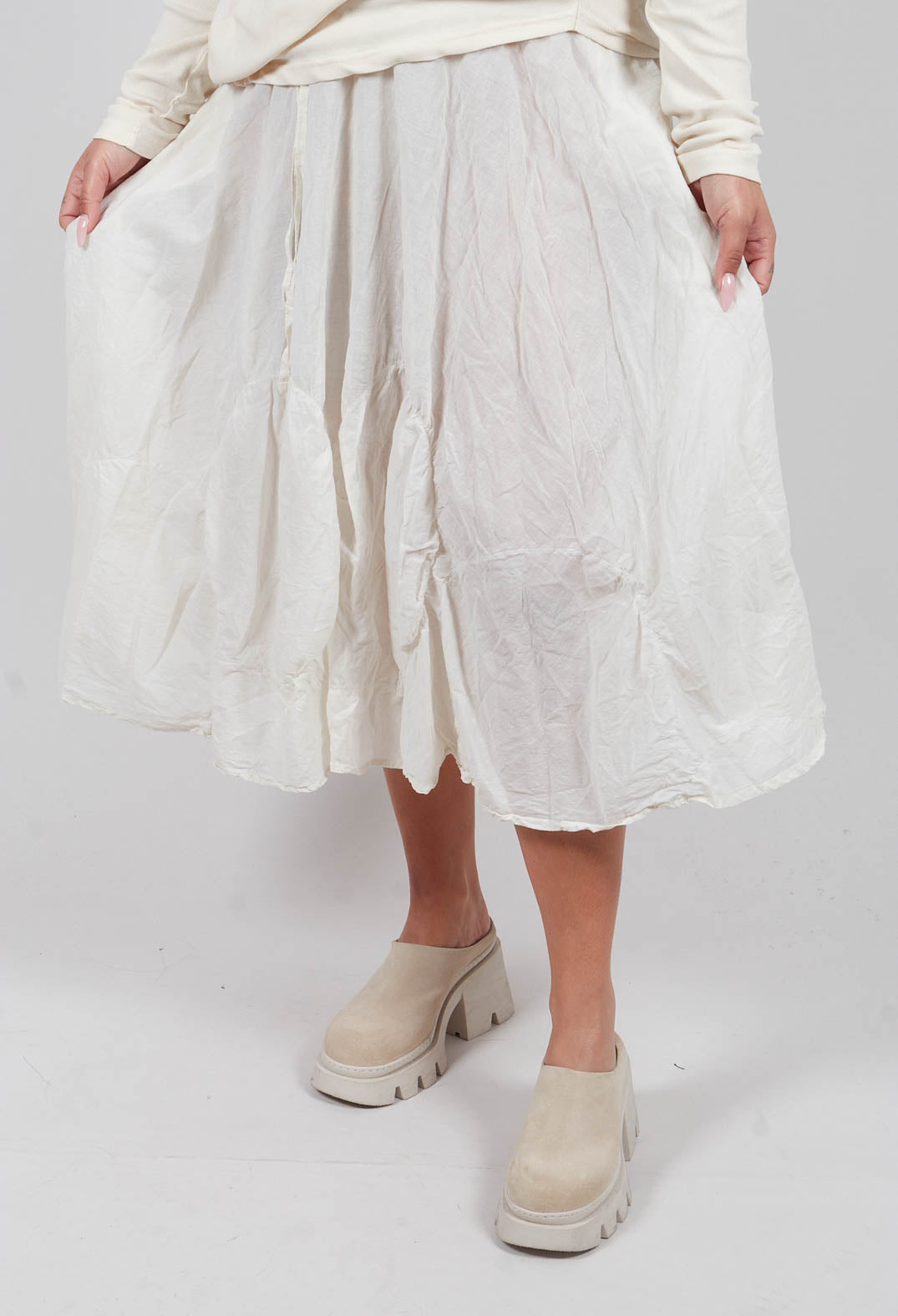 Circular Gathered Skirt in Marshmallow - 1350303