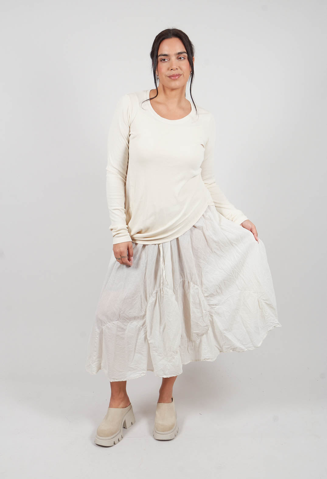 Circular Gathered Skirt in Marshmallow - 1350303
