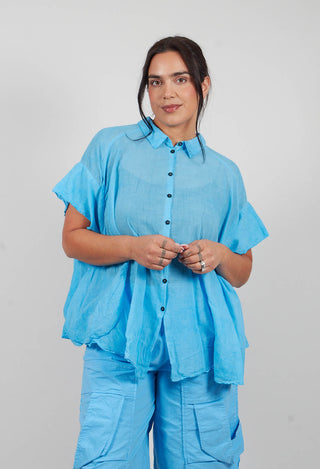 Semi Sheer Shirt in Ice Cloud - 1350408