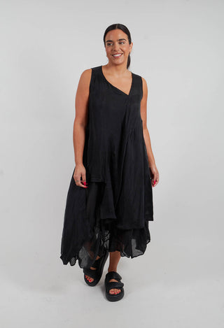 Tie Front Tunic in Black - 1471908