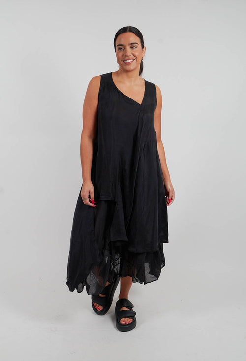 Tie Front Tunic in Black - 1471908