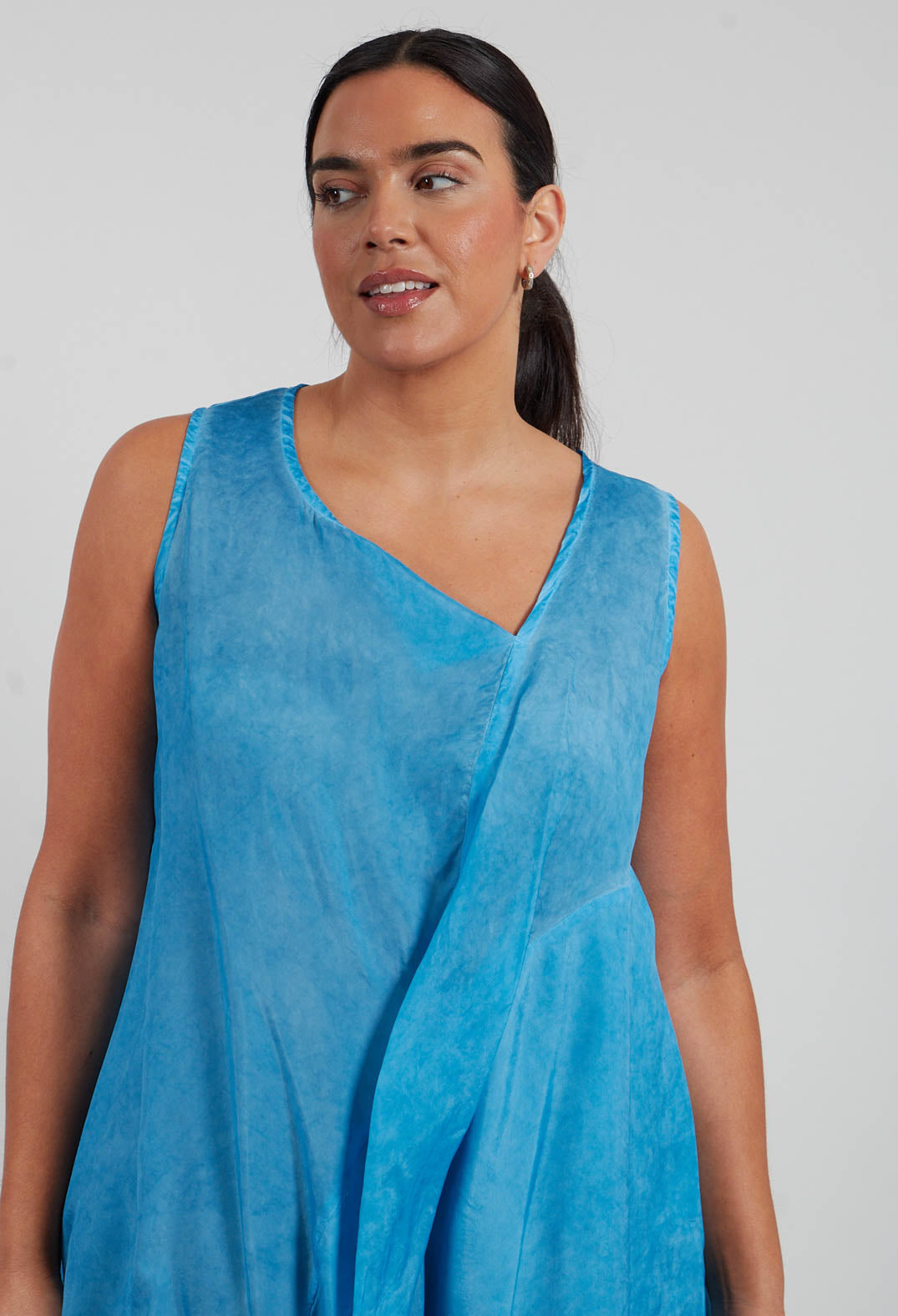 Tie Front Tunic in Ice Cloud - 1471908