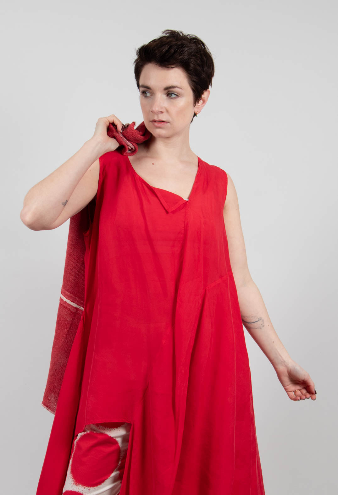 Tie Front Tunic in Ketchup Cloud - 1471908