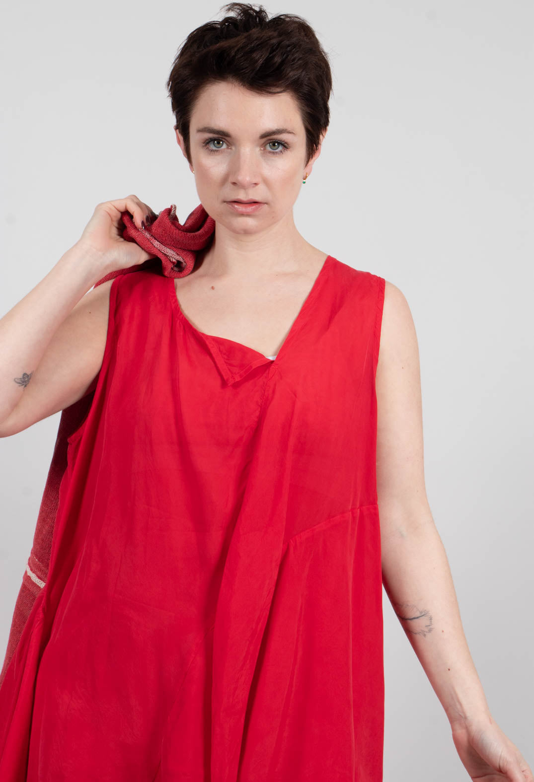 Tie Front Tunic in Ketchup Cloud - 1471908