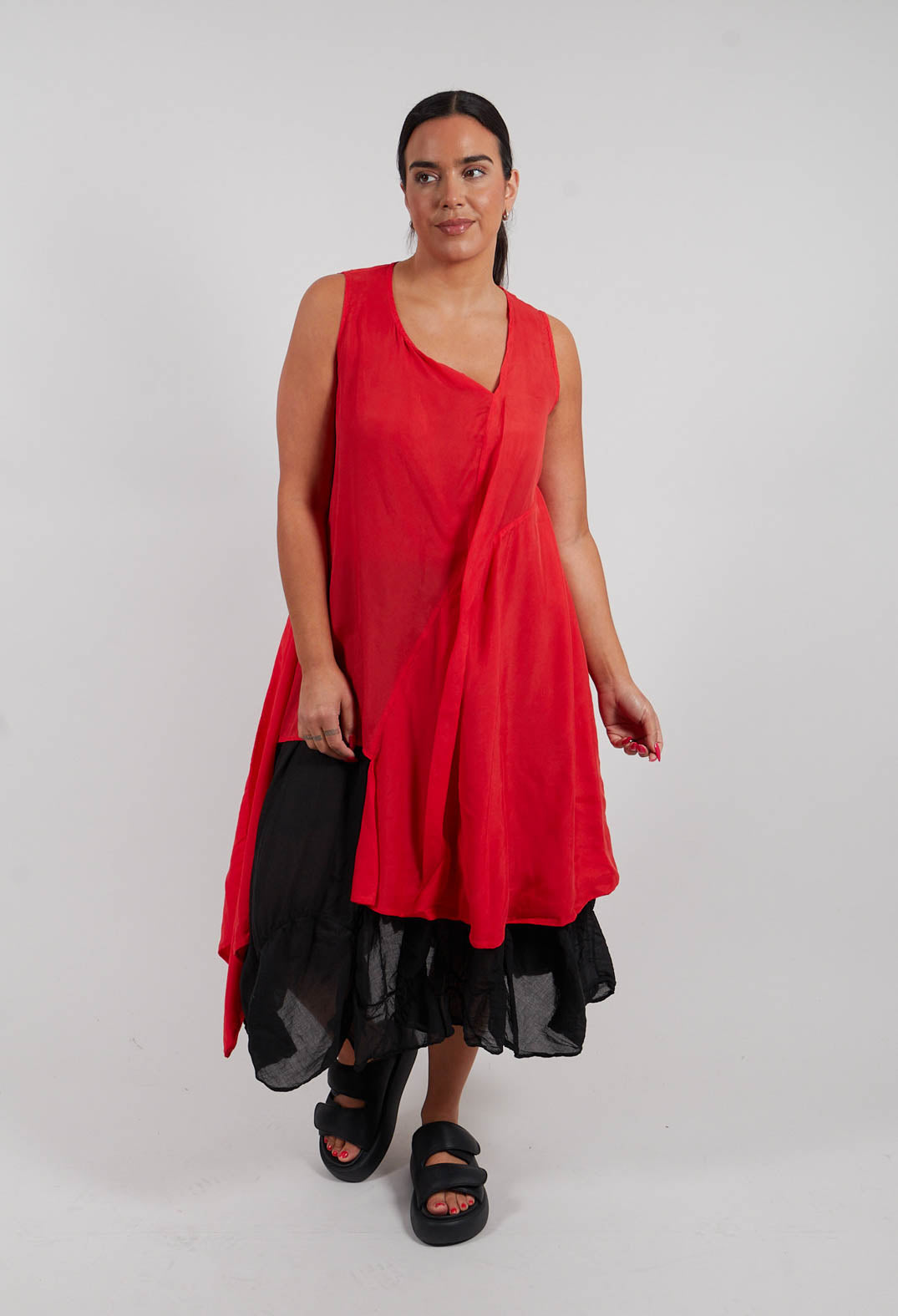 Tie Front Tunic in Pepper Cloud - 1471908