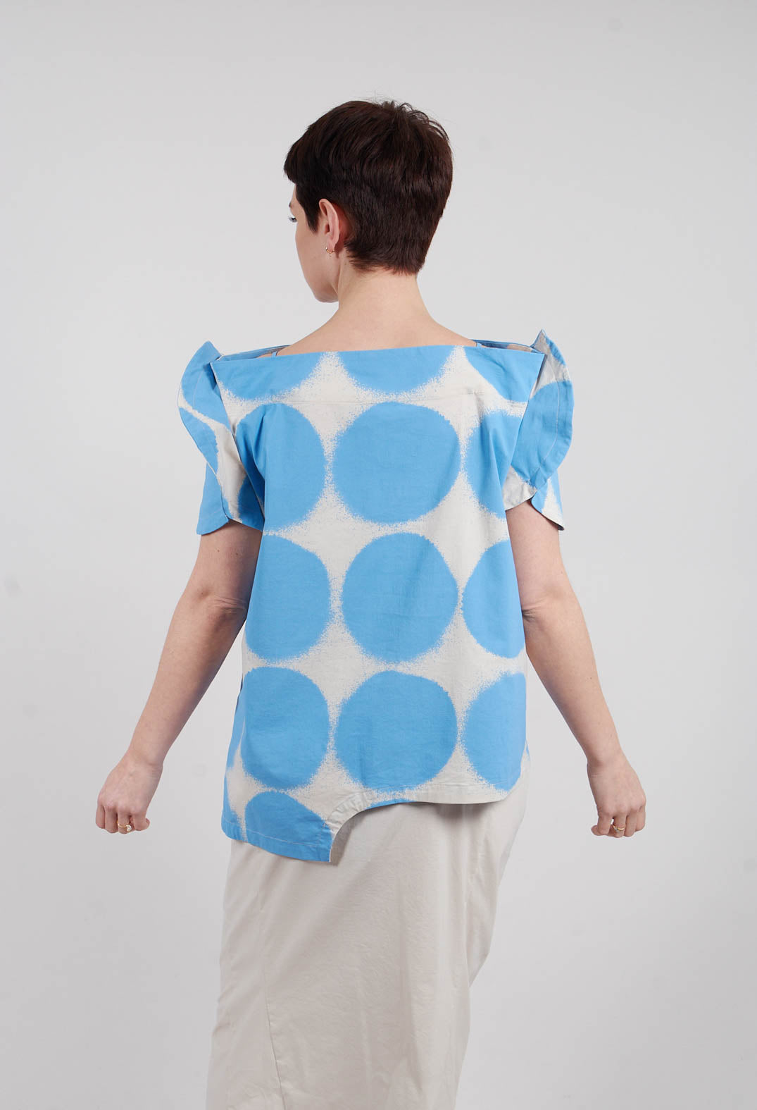 Round Sleeve T-Shirt in Ice Print - 1630601