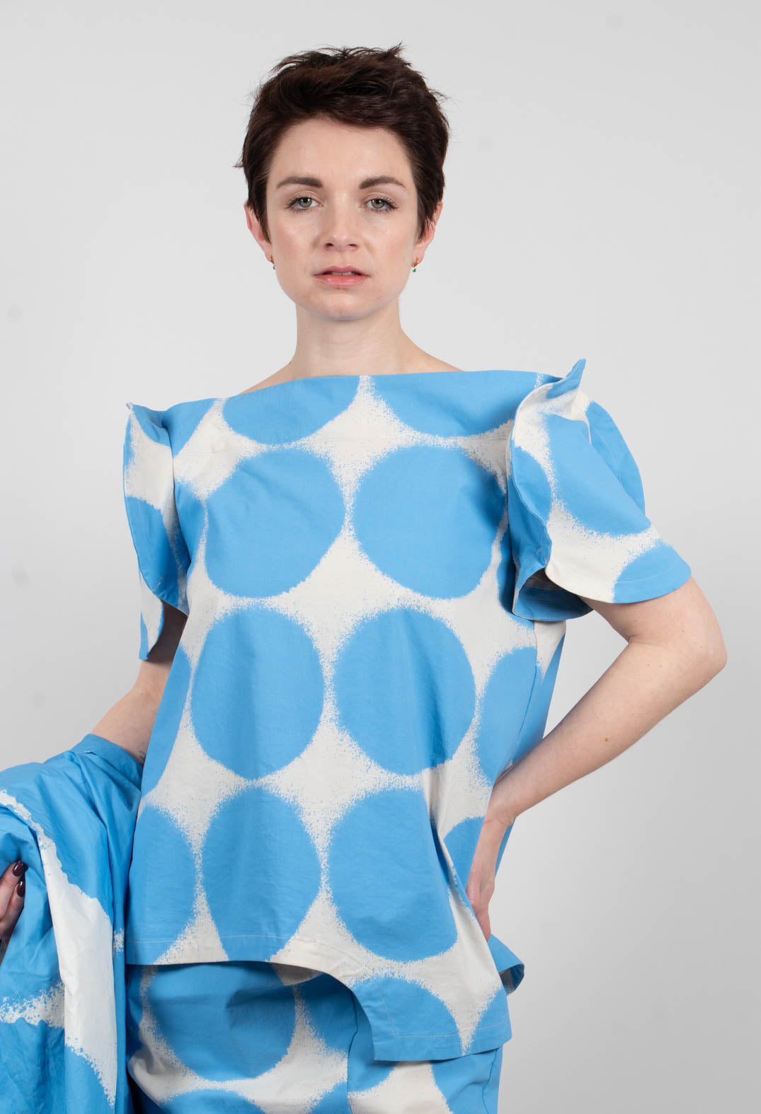 Round Sleeve T-Shirt in Ice Print - 1630601