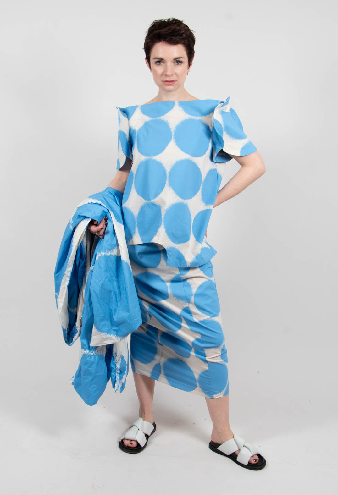 Round Sleeve T-Shirt in Ice Print - 1630601