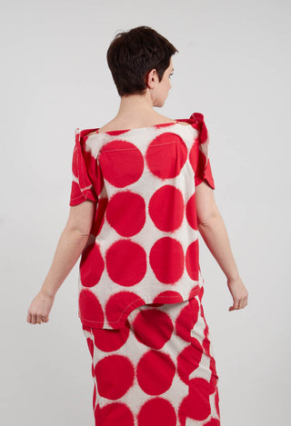 Round Sleeve T-Shirt in Ketchup Print - 1630601