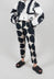 Straight Slim Trousers in Black Print - 1630103