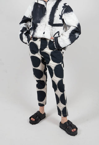 Straight Slim Trousers in Black Print - 1630103