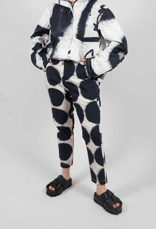 Straight Slim Trousers in Black Print - 1630103