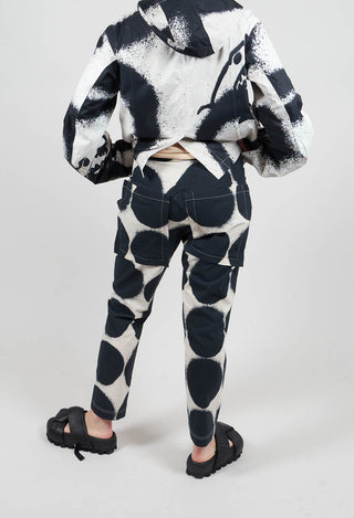 Straight Slim Trousers in Black Print - 1630103