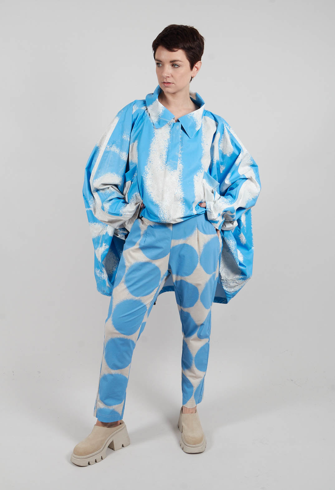 Straight Slim Trousers in Ice Print 1630103