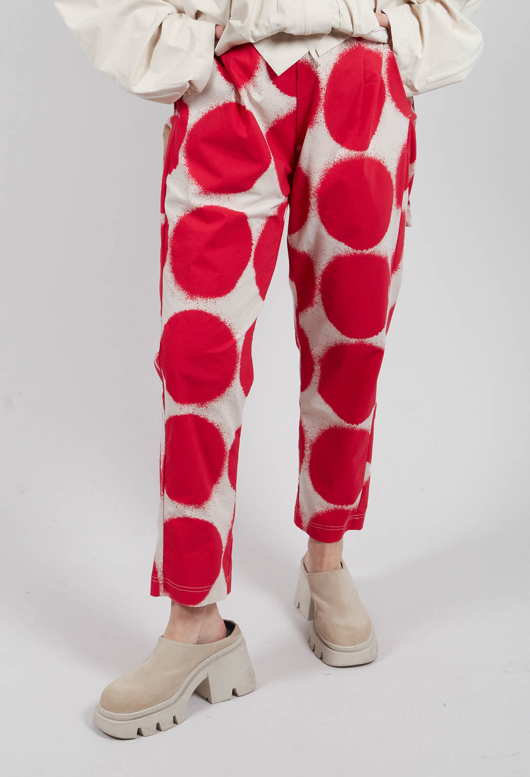 Straight Slim Trousers in Ketchup Print - 1630103