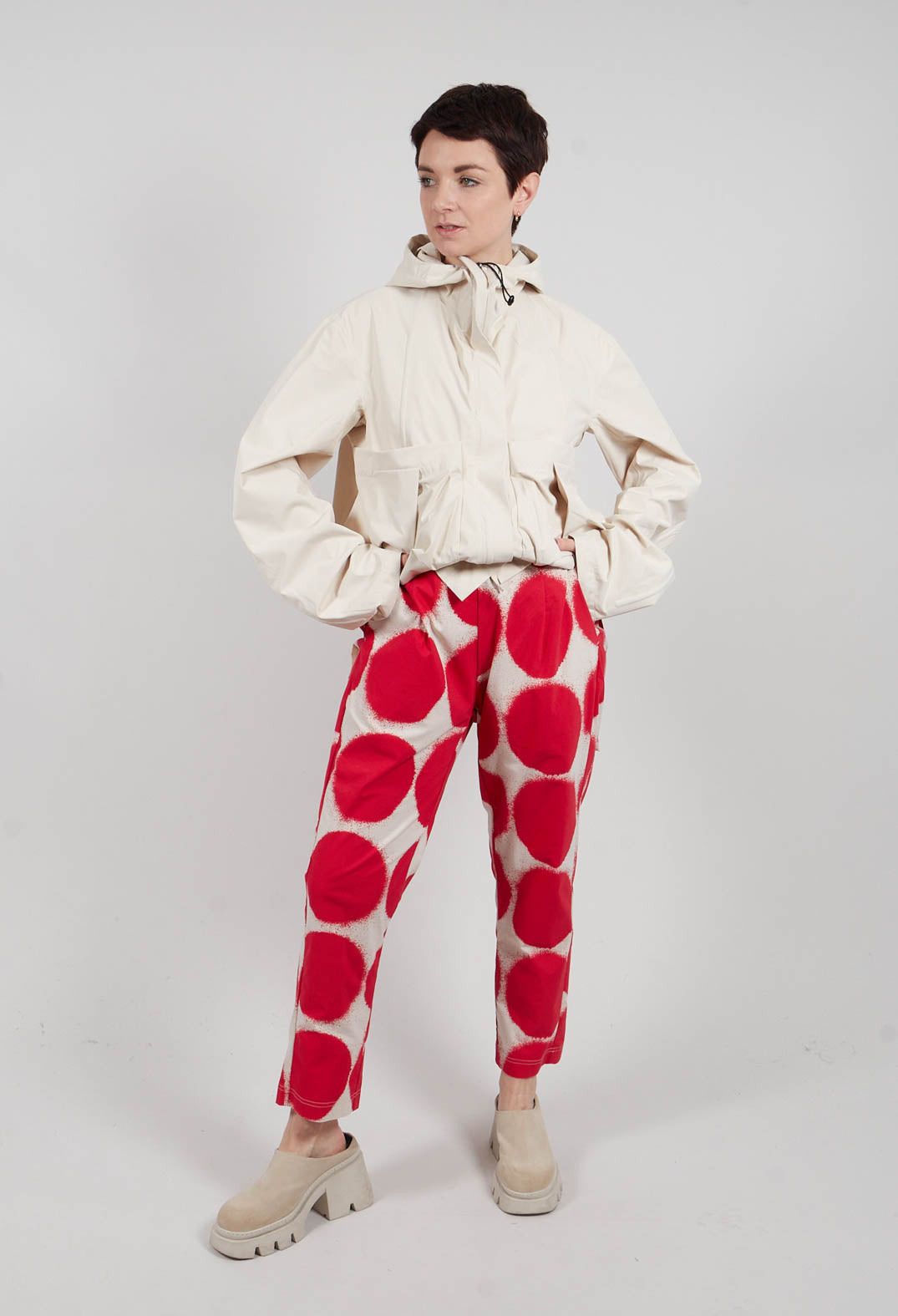 Straight Slim Trousers in Ketchup Print - 1630103