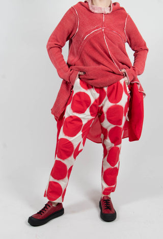 Straight Slim Trousers in Ketchup Print - 1630103