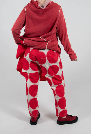 Straight Slim Trousers in Ketchup Print - 1630103