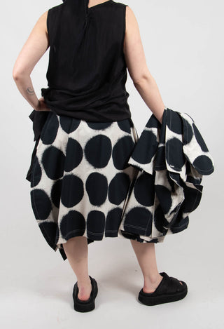 Balloon Skirt Trousers in Black Print - 1630104