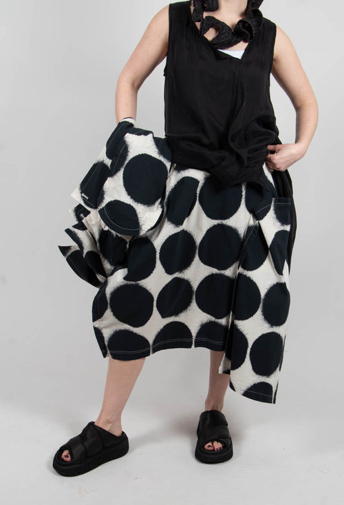 Balloon Skirt Trousers in Black Print - 1630104