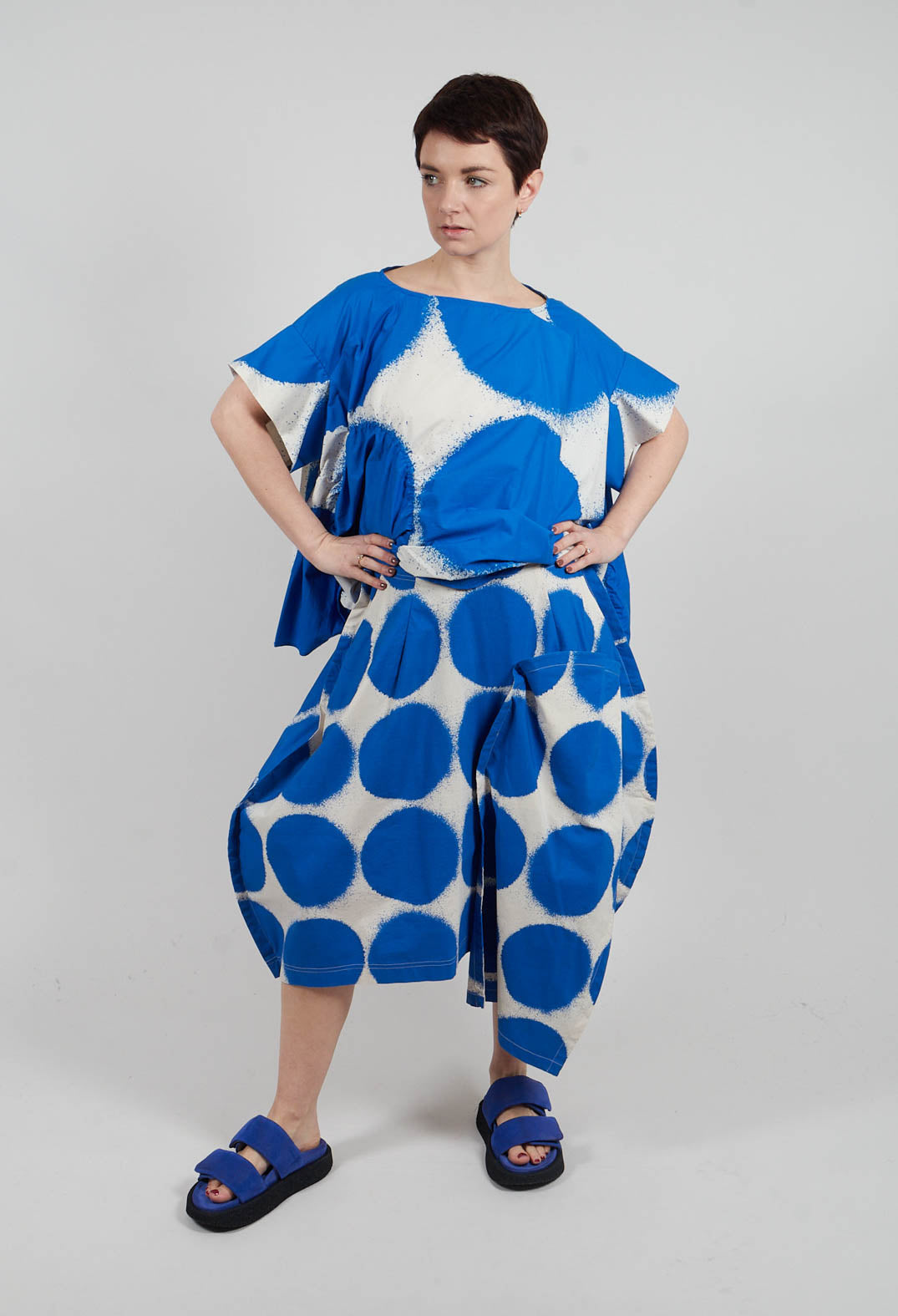 Balloon Skirt Trousers in Electric Print - 1630104