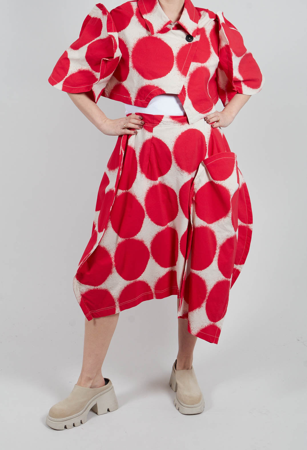 Balloon Skirt Trousers in Ketchup Print - 1630104
